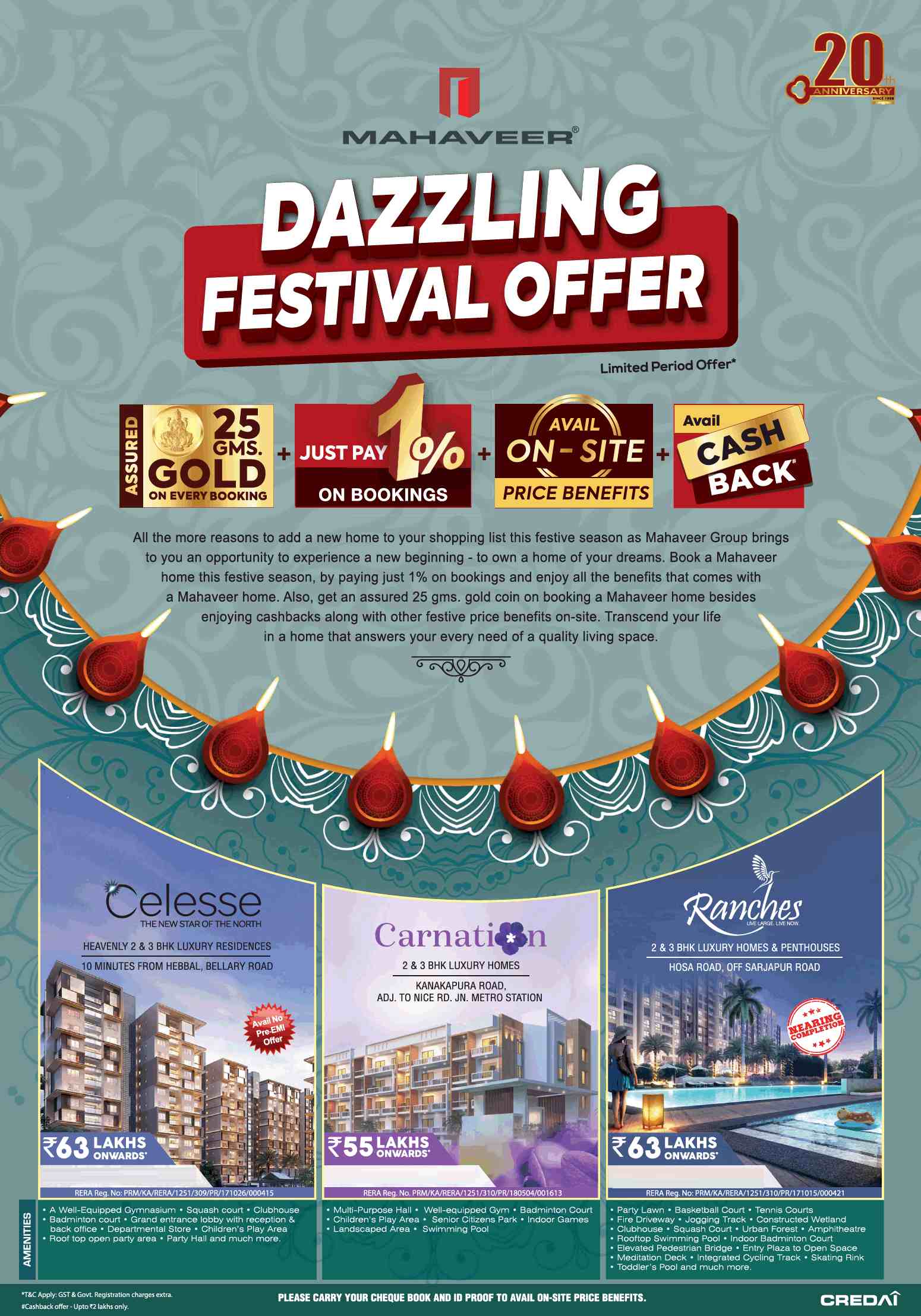 Avail the dazzling festival offer on booking a Mahaveer Home in Bangalore Update